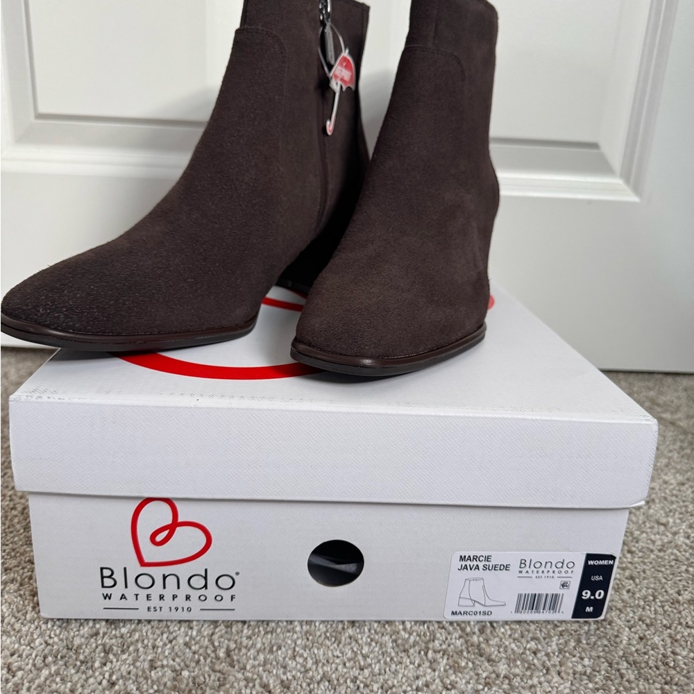 Blondo Marcie Java Suede Ankle Boots